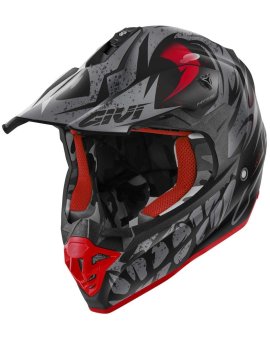 Casco Motocross / Enduro / Trail Givi 60.1 Graphic Gloom Negro / Titanio / Rojo Mate
