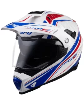 Casco UFO Aries con Pantalla BLANCO/AZUL/ROJO