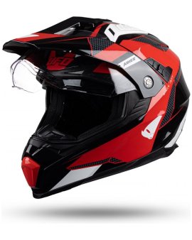 CASCO UFO ENDURO ARIES HE163 ROJO NEGRO