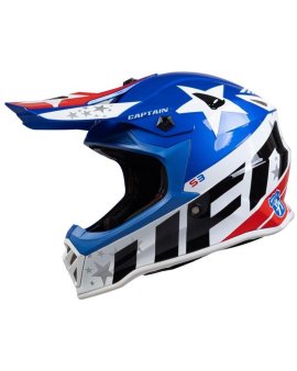 CASCO JUNIOR UFO CAPTAIN  AZUL BLANCO ROJO